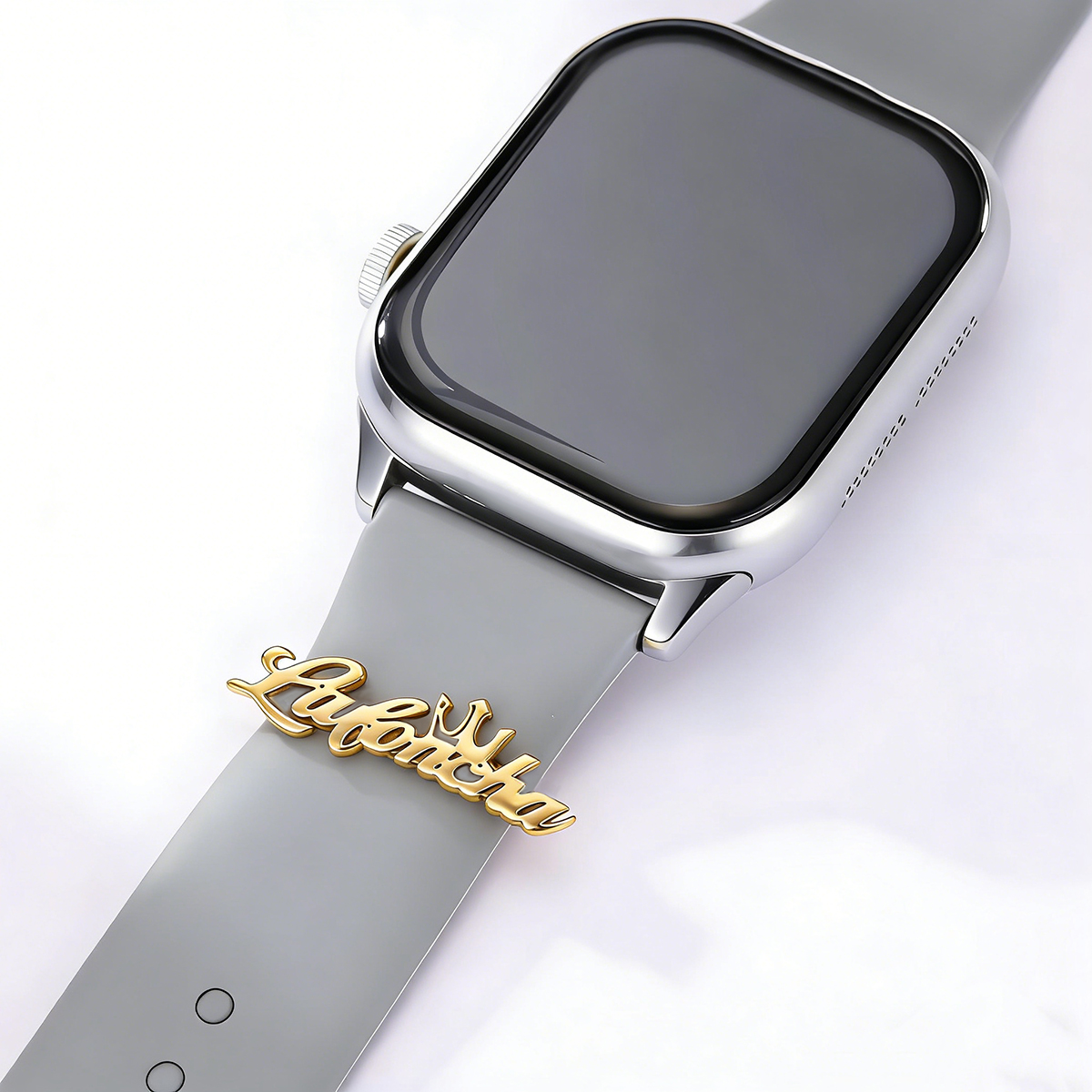 Smartwatch Watch Accessories - Chandler Custom Name Crown Cursive Metal