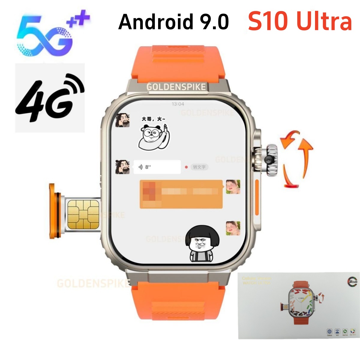 Smartwatch X18 - 4G Android Smart Watch S10 2.2inch
