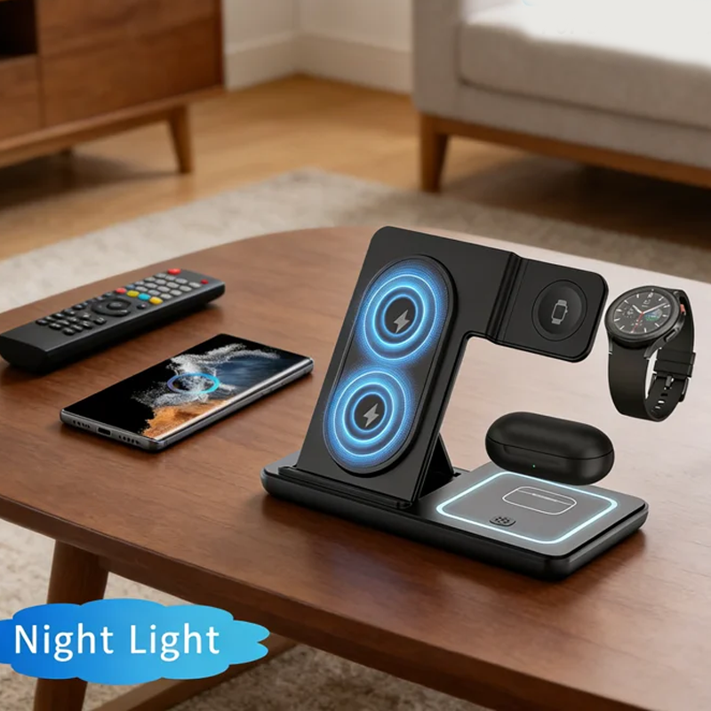 Wireless Charger Watch - 3 In 1 Foldable Wireless Charger