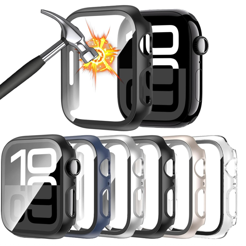Tempered Glass+Case For Apple  - مراجعة Smartwatch Band Accessories وسعره