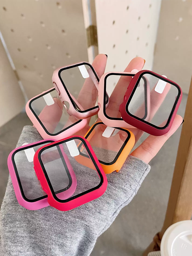 Tempered Glass+Case For Apple  - مراجعة Smartwatch Band Accessories وسعره
