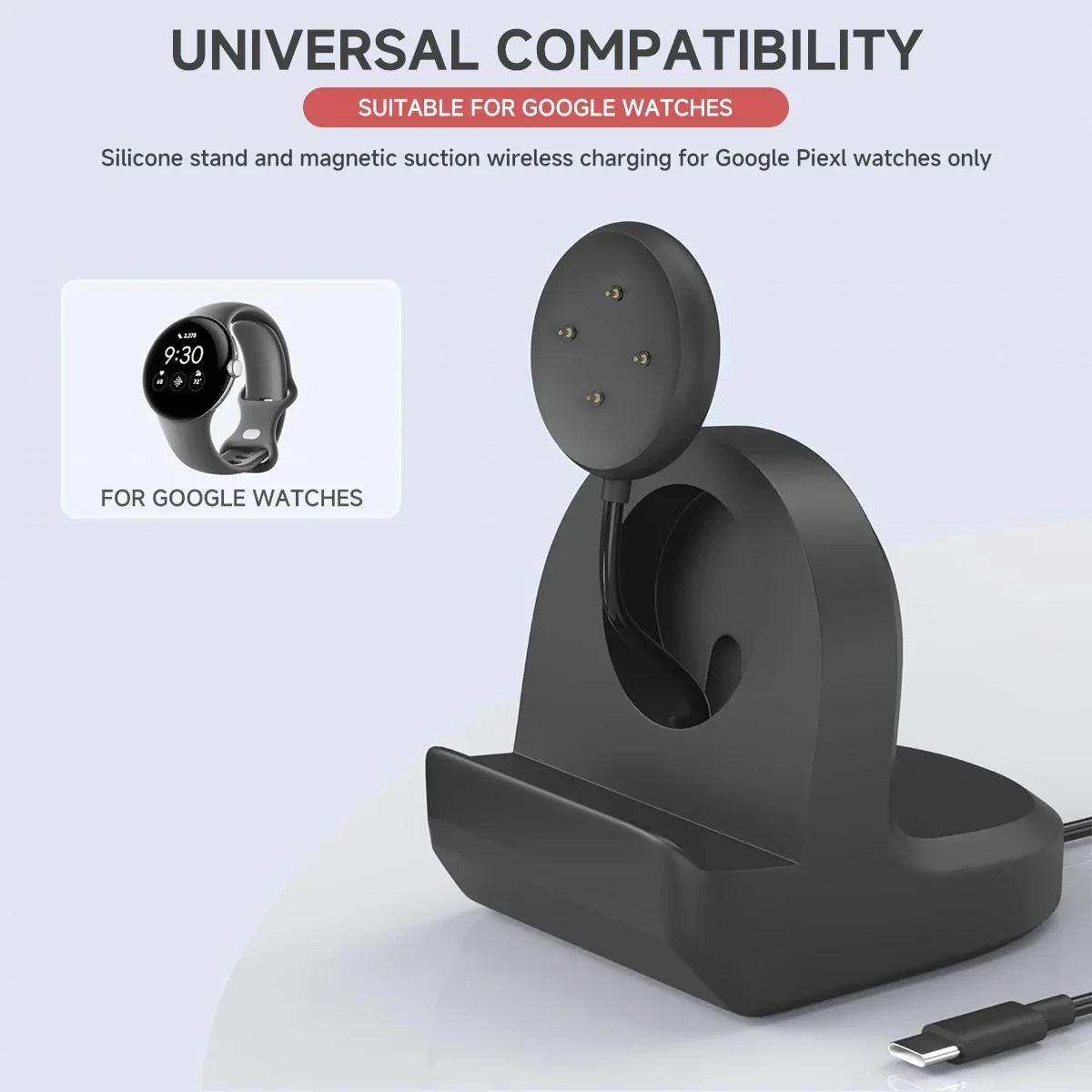 Soft Silicone Charger Cradle D - مراجعة Wireless Charger Watch وسعره