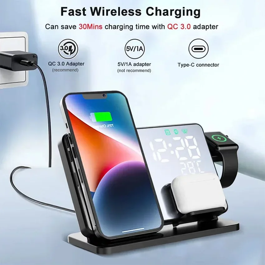 Wireless Charger Alarm Clock S - مراجعة Wireless Charger Watch وسعره