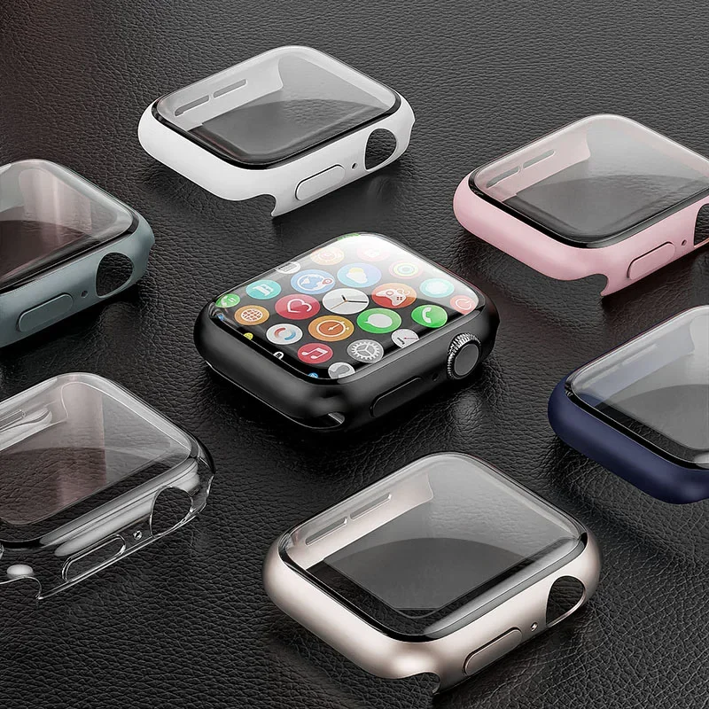 Tempered Glass+cover For Apple - مراجعة Smartwatch Band Accessories وسعره