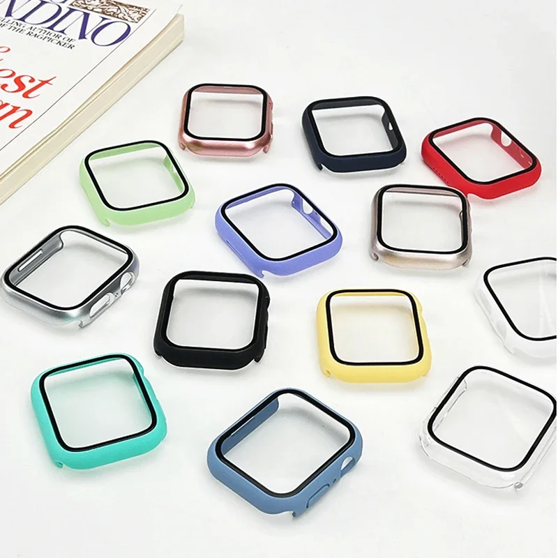 Tempered Glass+cover For Apple - مراجعة Smartwatch Band Accessories وسعره