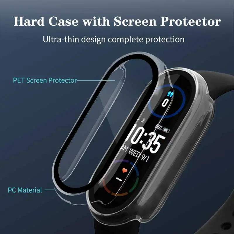 Tempered Glass+PC Case For Xia - مراجعة Smartwatch Band Accessories وسعره