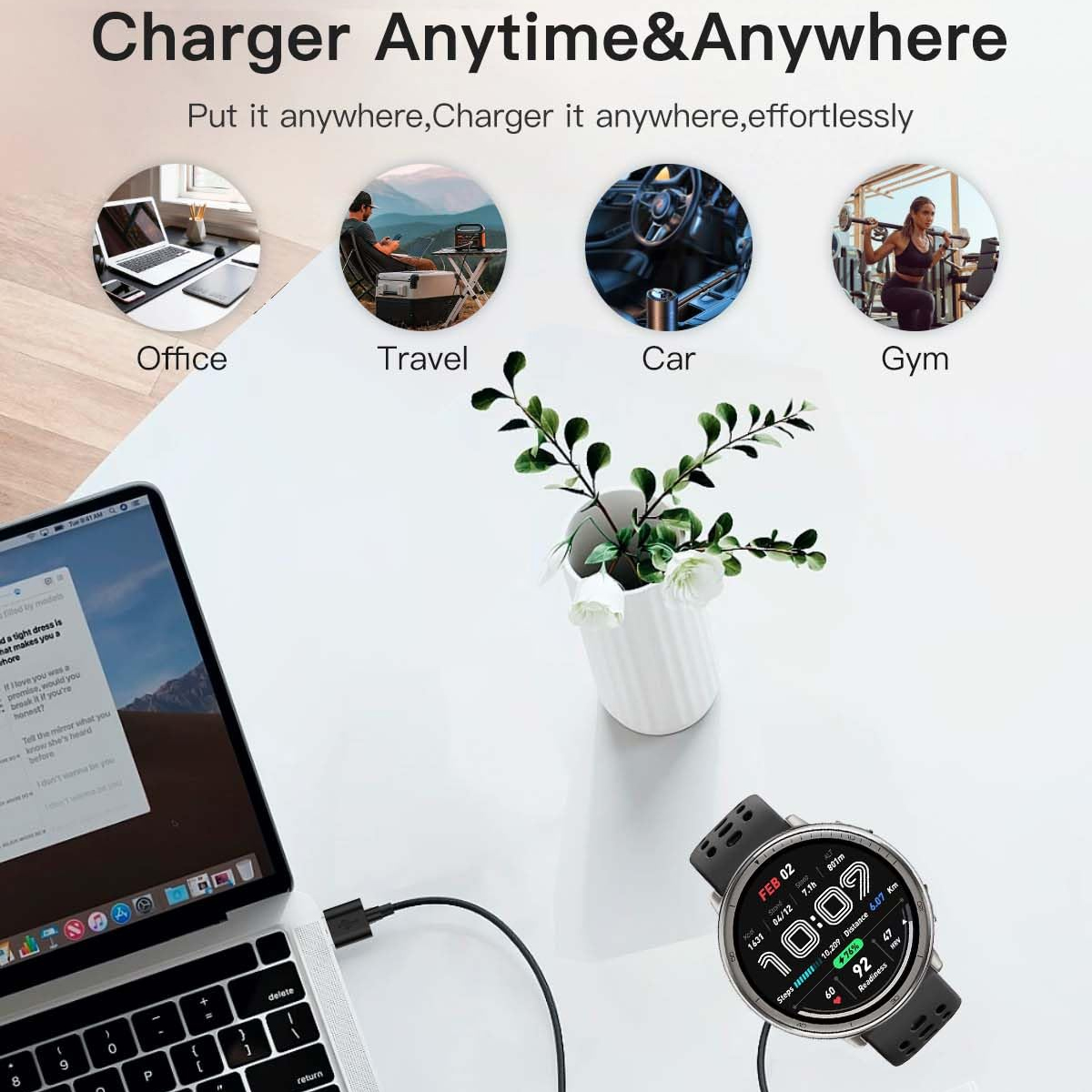 Charging base For Amazfit Acti - مراجعة Amazfit Smartwatch Accessories وسعره