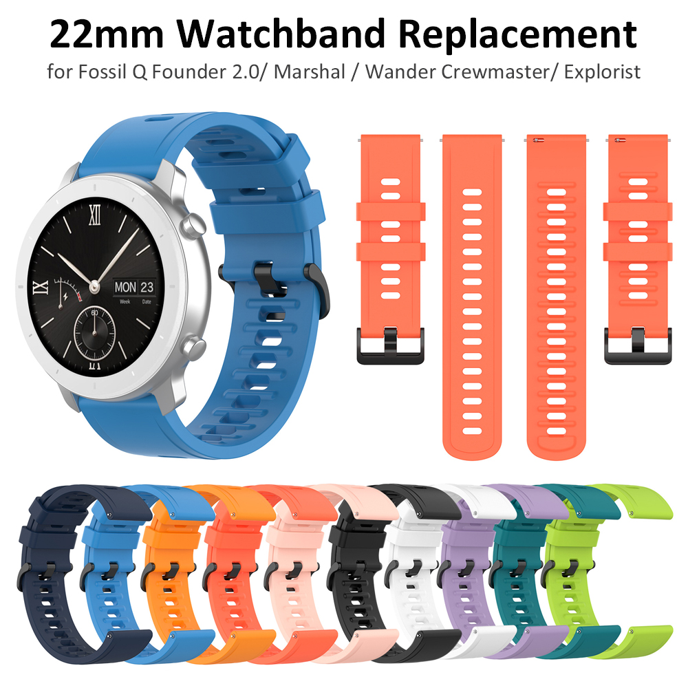 22mm Silicone Watch Band Strap - مراجعة Fossil Smartwatch Accessories وسعره