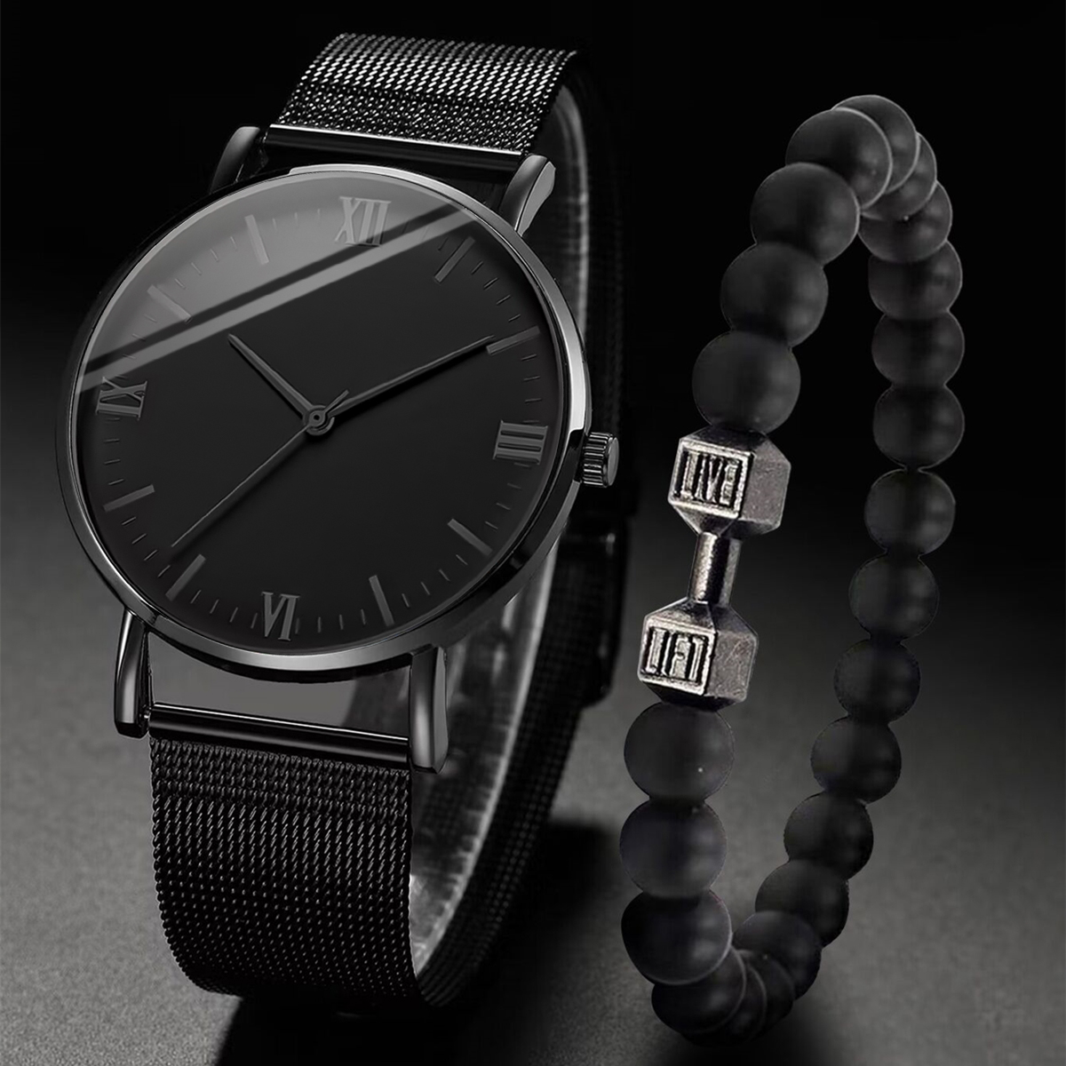 2PCS Men's Watch Fashion Roma  - مراجعة Stainless Mesh Band وسعره
