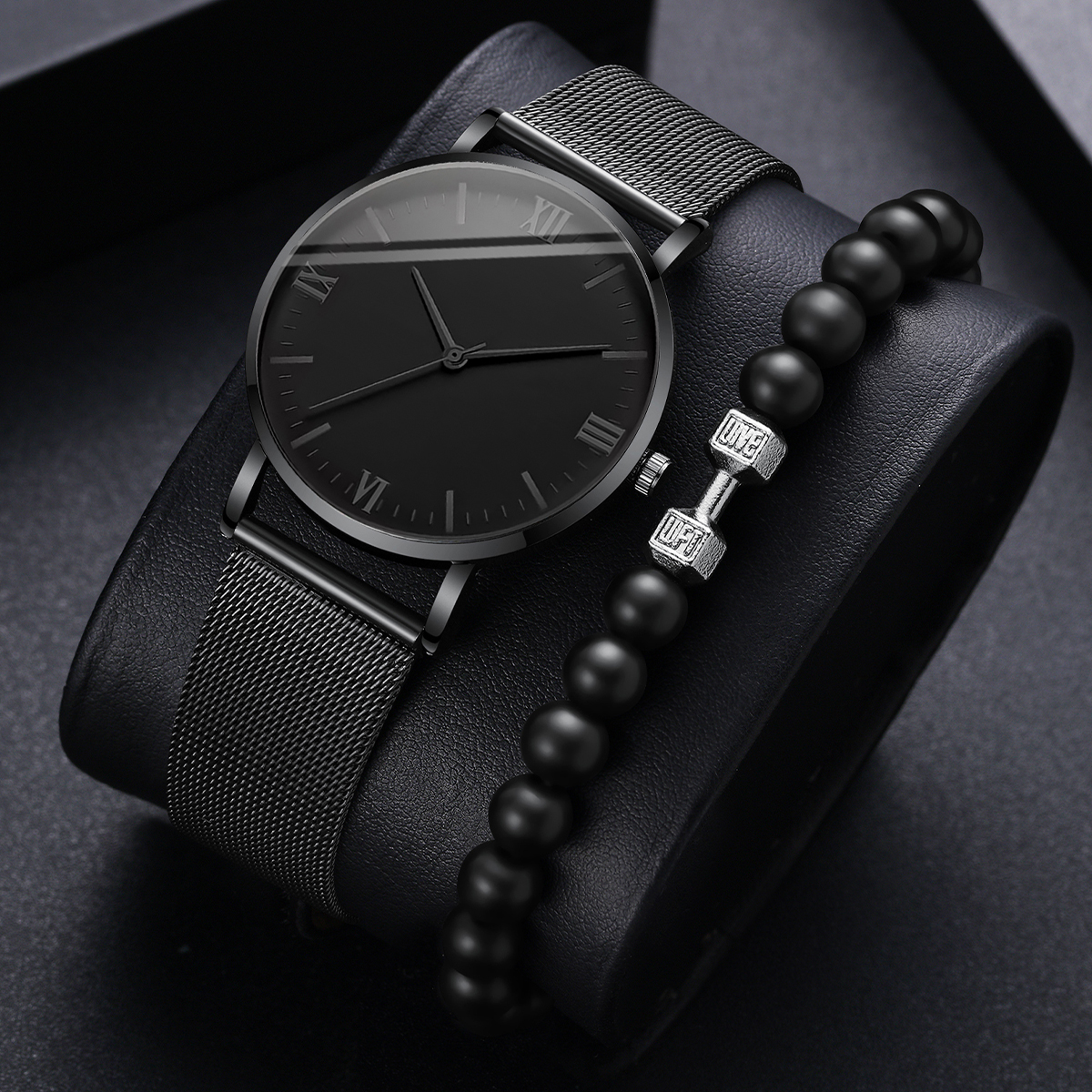2PCS Men's Watch Fashion Roma  - مراجعة Stainless Mesh Band وسعره