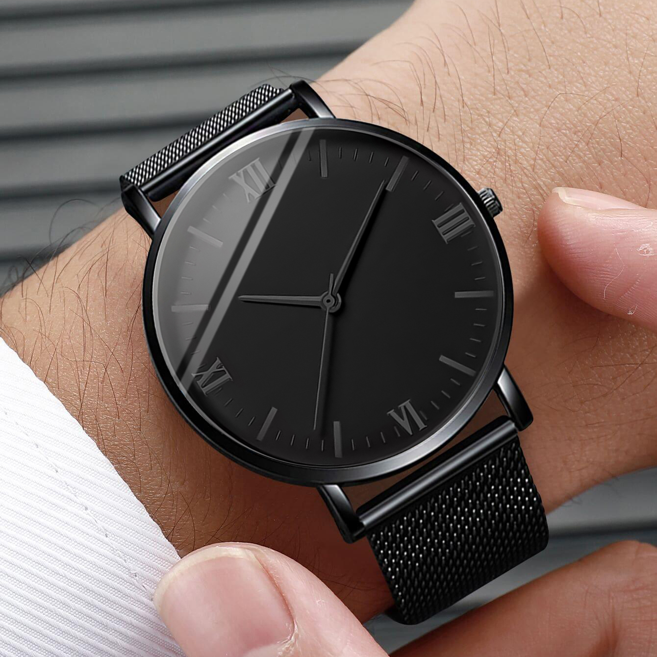 2PCS Men's Watch Fashion Roma  - مراجعة Stainless Mesh Band وسعره