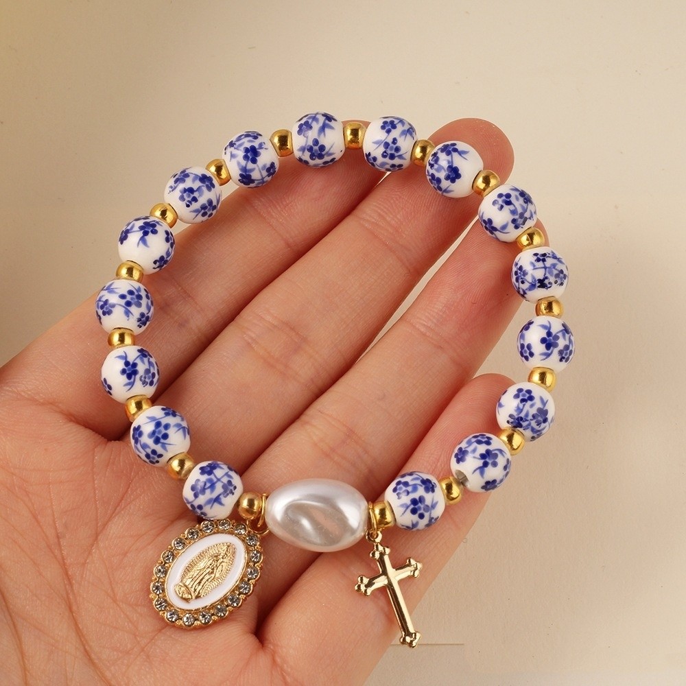 Chinese Style Blue and White P - مراجعة Ceramic Link Bracelet وسعره