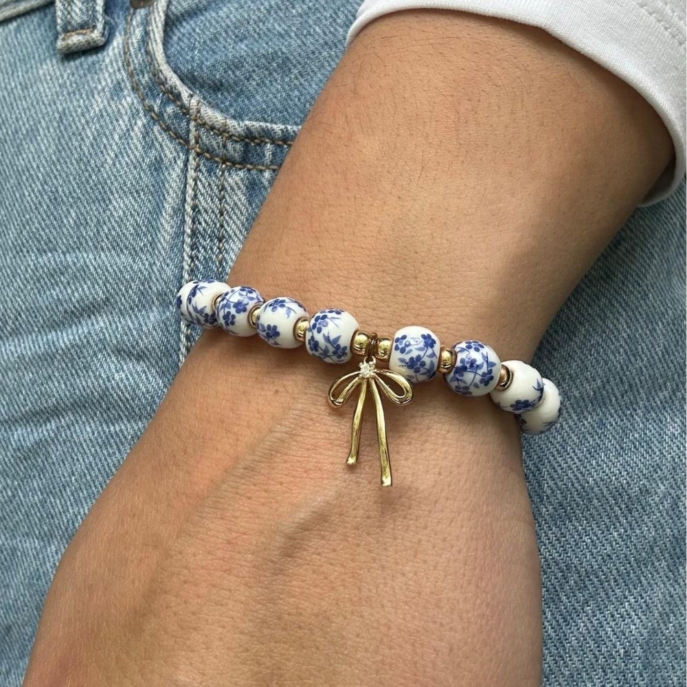 Chinese Style Blue and White P - مراجعة Ceramic Link Bracelet وسعره