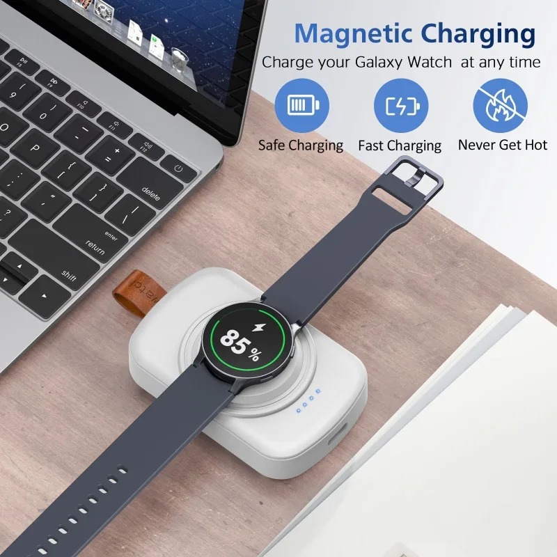 Portable 1800mAh Magnetic Wire - مراجعة Wireless Charger Watch وسعره