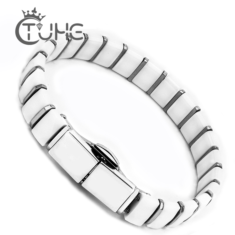 White Black Men Health Bracele - مراجعة Ceramic Link Bracelet وسعره