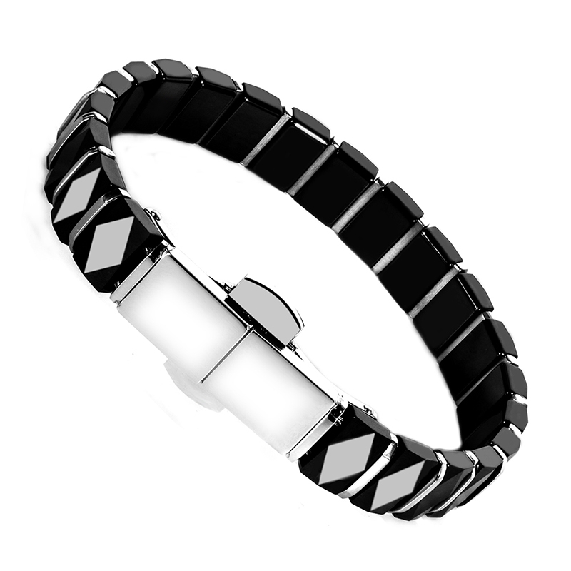 White Black Men Health Bracele - مراجعة Ceramic Link Bracelet وسعره