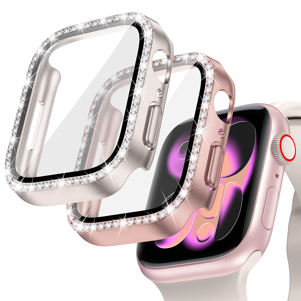 Diamond Case+Glass For Apple w - مراجعة Smartwatch Band Accessories وسعره