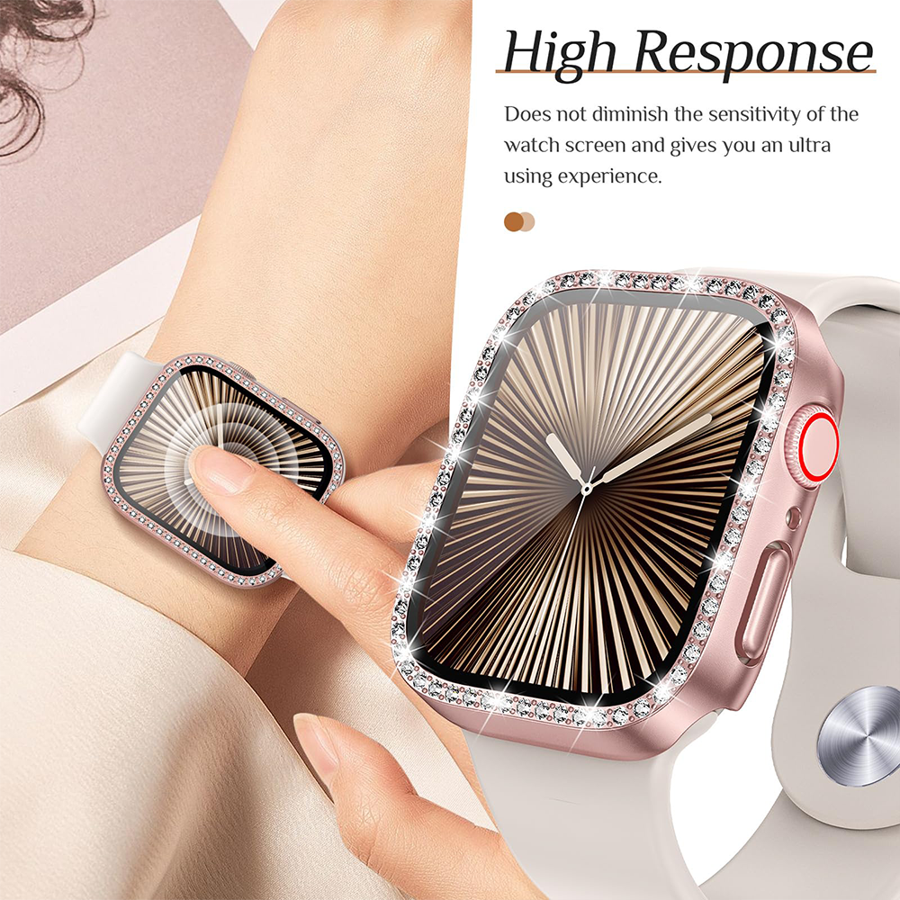 Diamond Case+Glass For Apple w - مراجعة Smartwatch Band Accessories وسعره