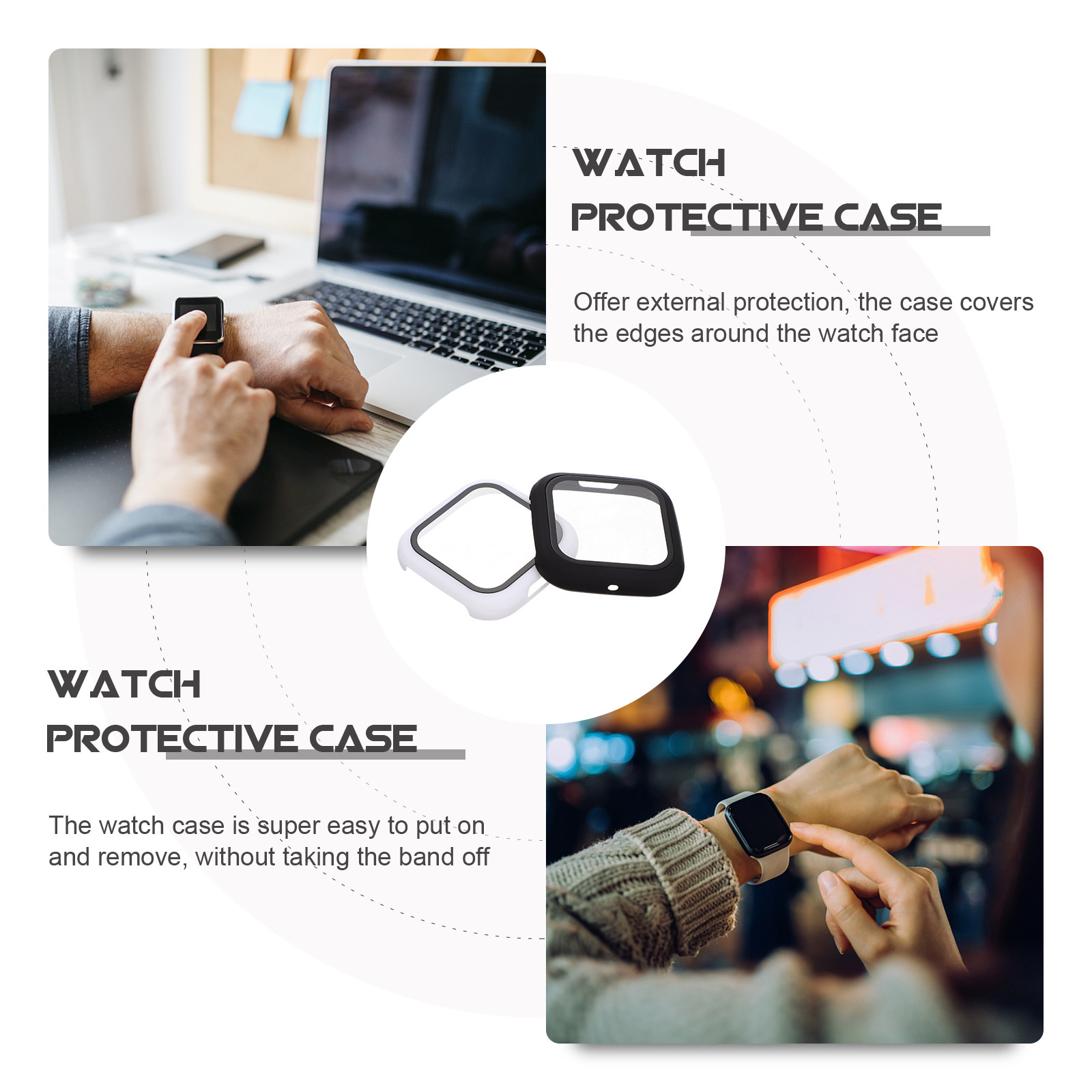 2Pcs Protective Watch Case Har - مراجعة Smartwatch Face وسعره