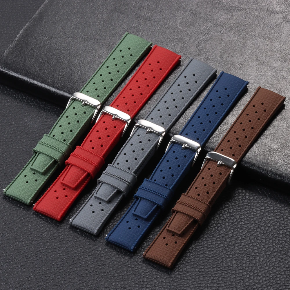 18mm 20mm 22mm Tropic Silicone - مراجعة Fossil Smartwatch Accessories وسعره