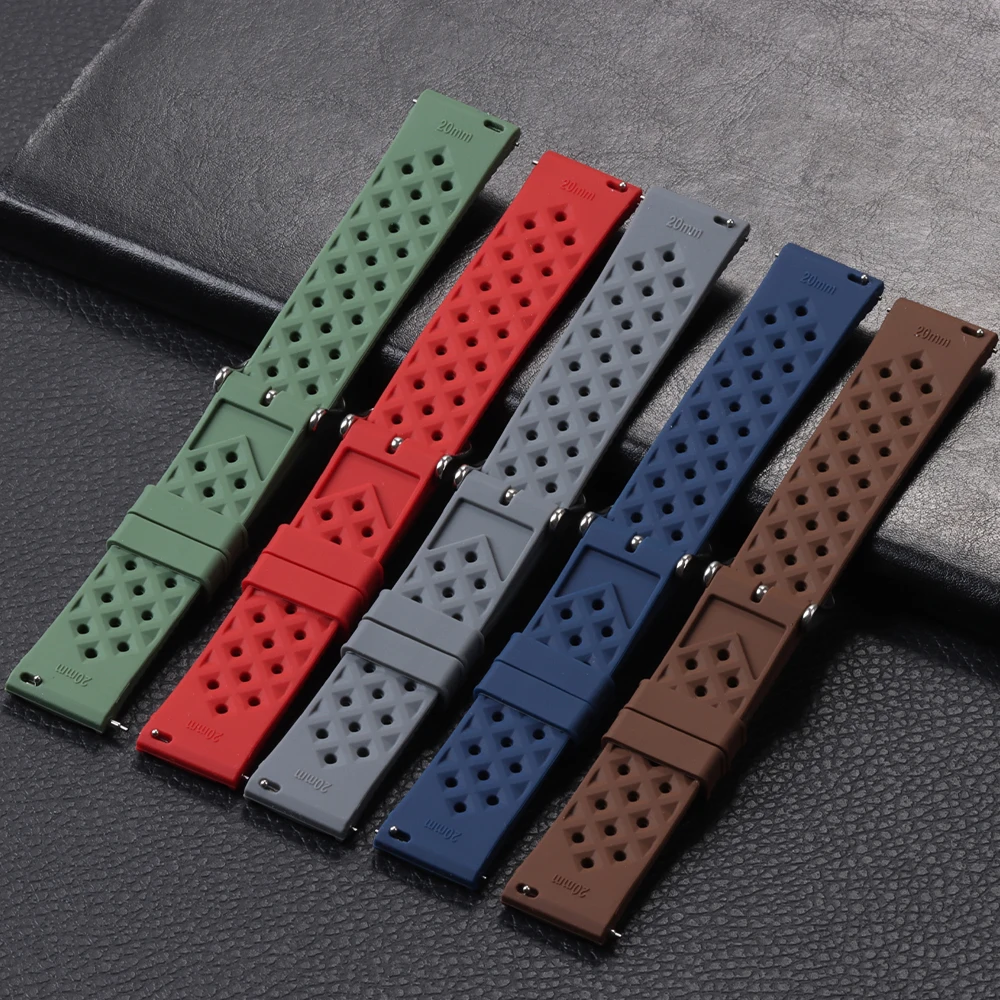 18mm 20mm 22mm Tropic Silicone - مراجعة Fossil Smartwatch Accessories وسعره