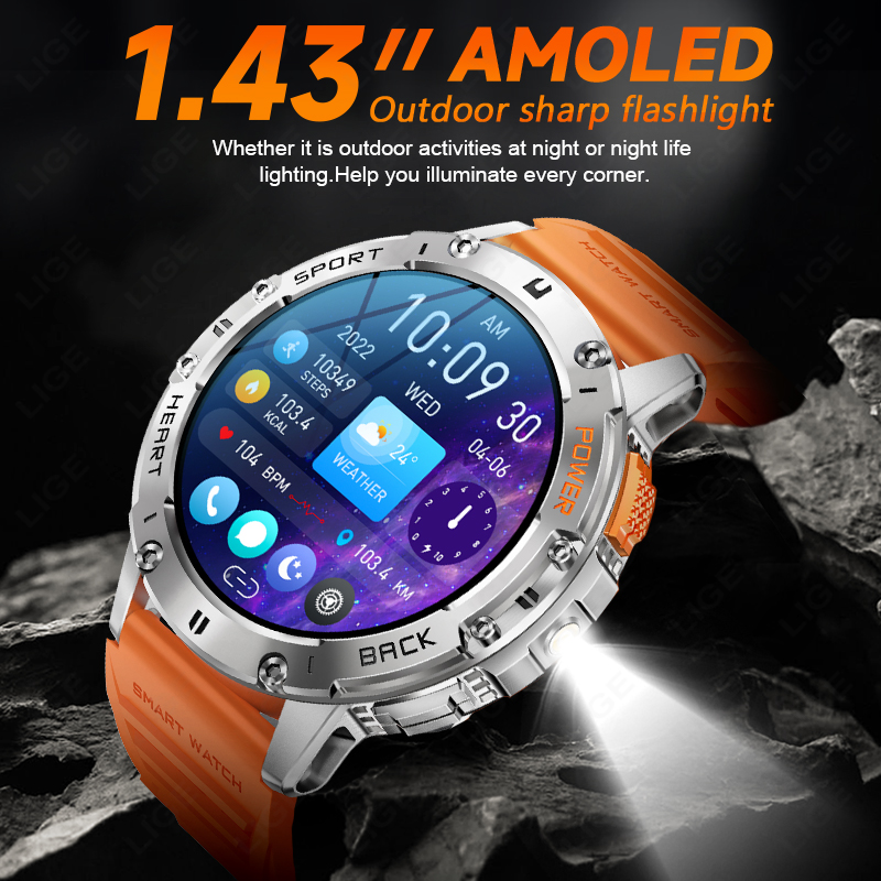 LIGE 1.43 Inch AMOLED Screen B - مراجعة Smartwatch Face وسعره