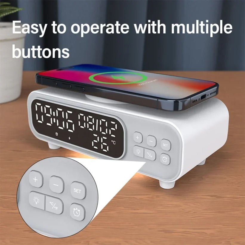 15W Wireless Charger Time Alar - مراجعة Wireless Charger Watch وسعره