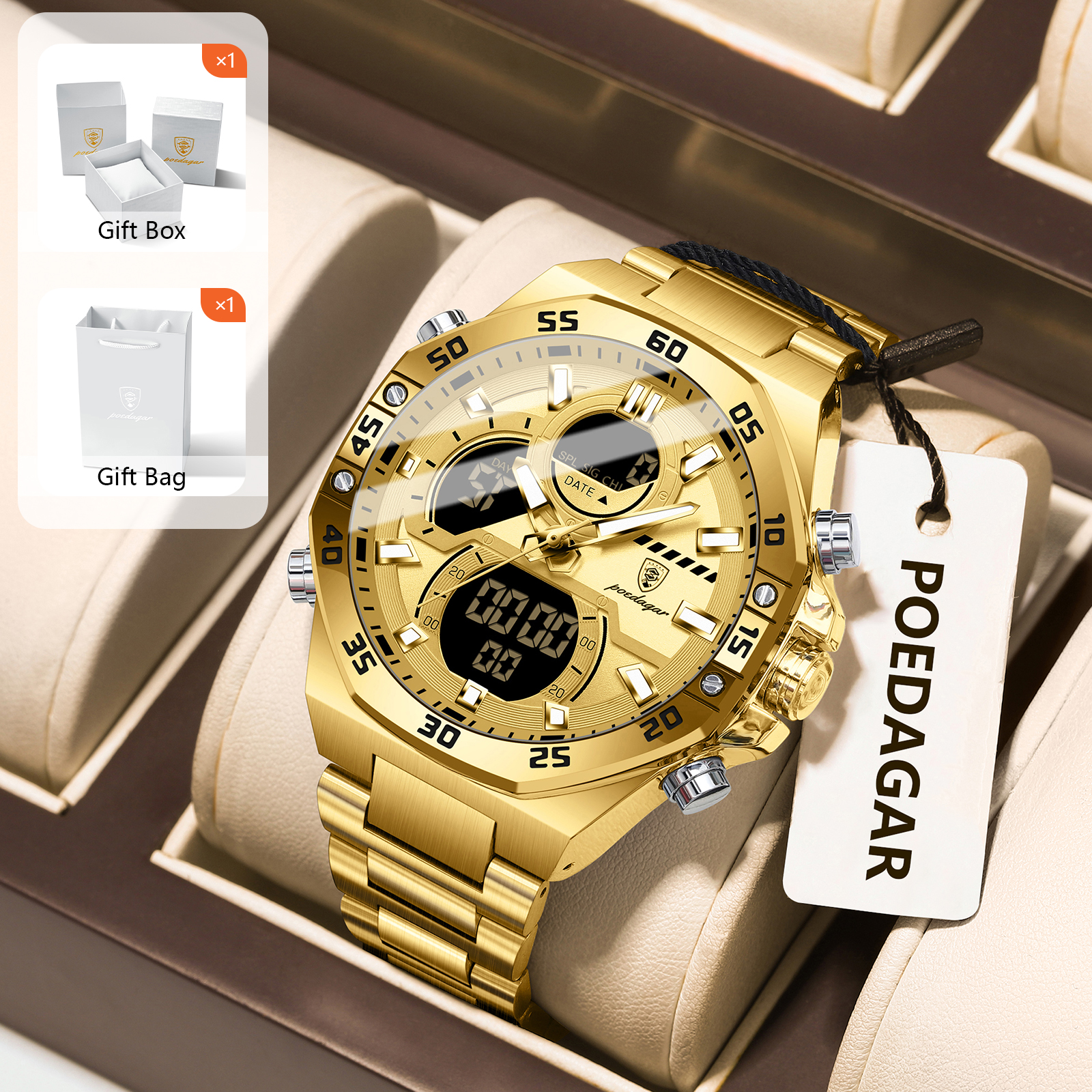 POEDAGAR Sport Men Watch LED W - مراجعة Accessories With Watch وسعره