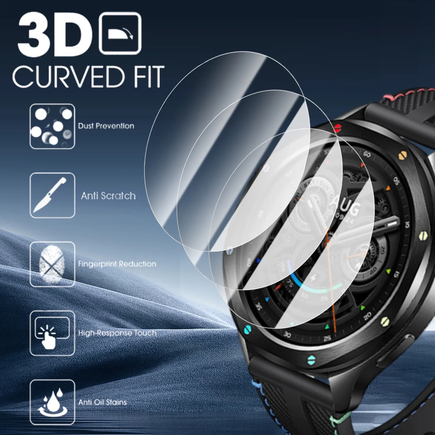 2PCS Tempered Glass For Xiaomi - مراجعة Xiaomi Smartwatch S4 Accessories وسعره