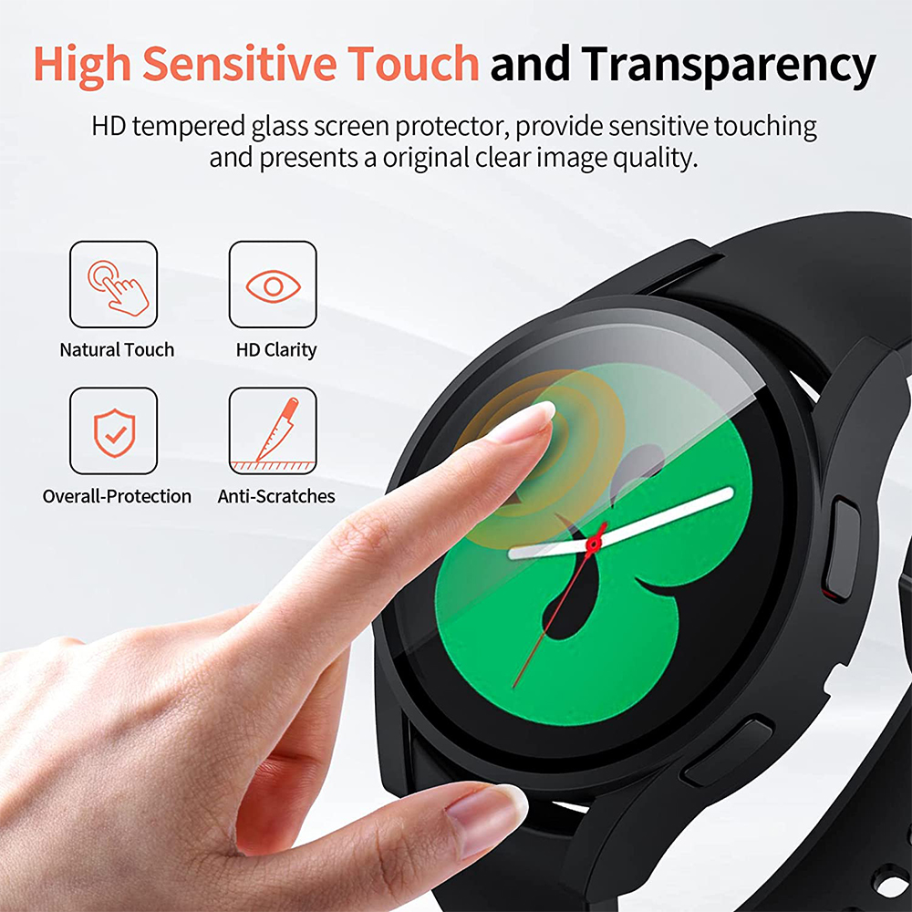 Tempered Glass+ PC Cover for S - مراجعة Accessories For Galaxy Watch 5 وسعره