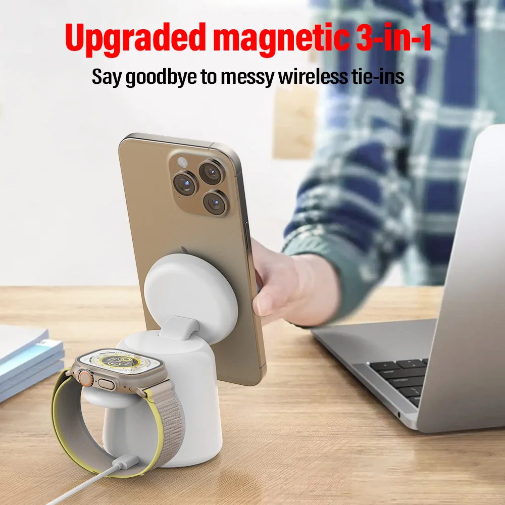 3 in 1 Magnetic Wireless Charg - مراجعة Watch Charger Cable وسعره