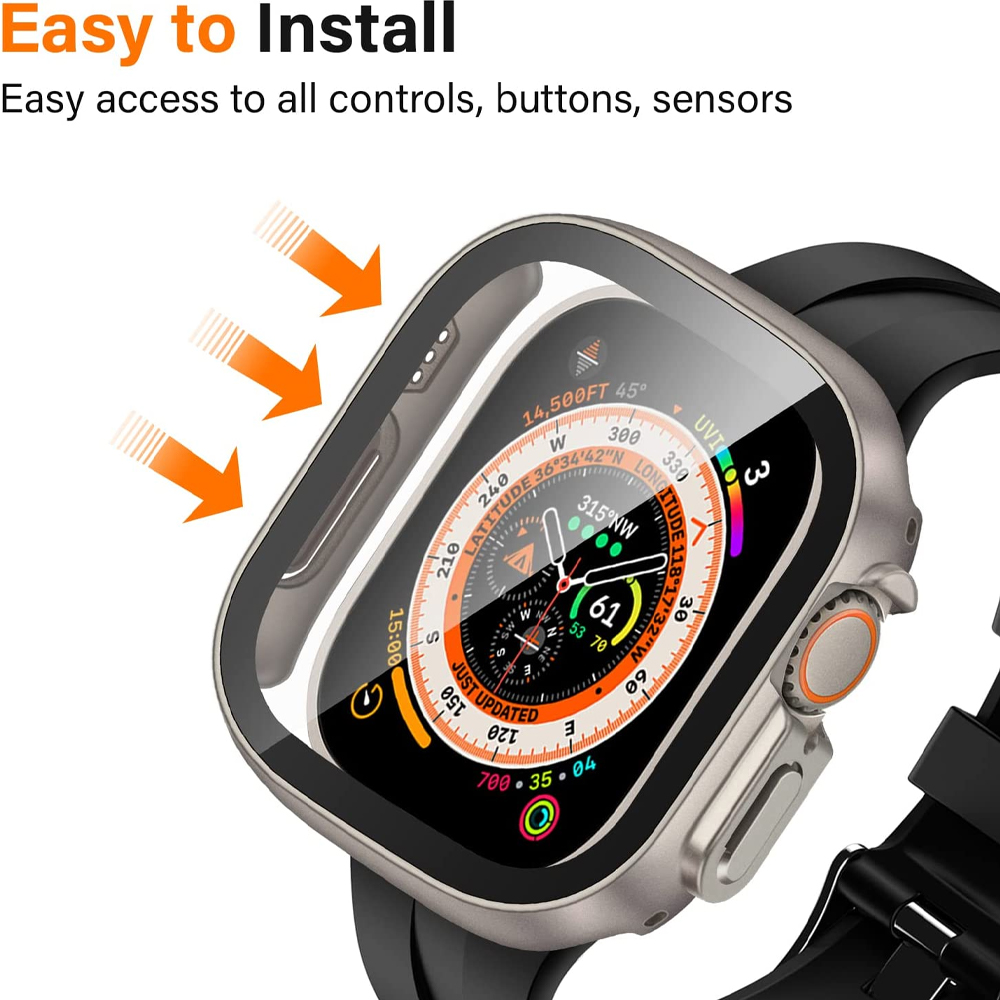 Glass+case For Apple Watch Ult - مراجعة Smartwatch Band Accessories وسعره