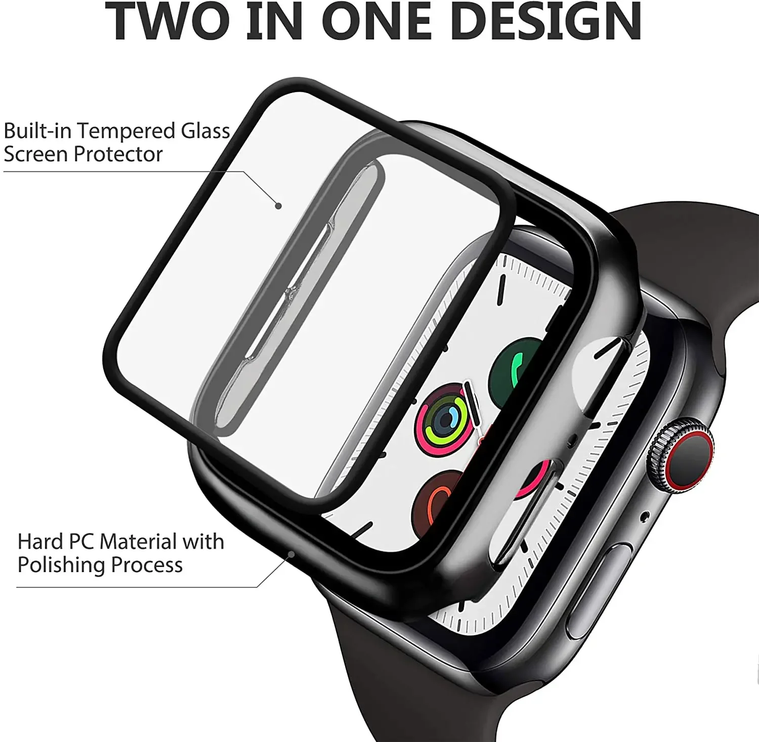 Tempered Glass+cover For Apple - مراجعة Garmin Smartwatch Accessories وسعره