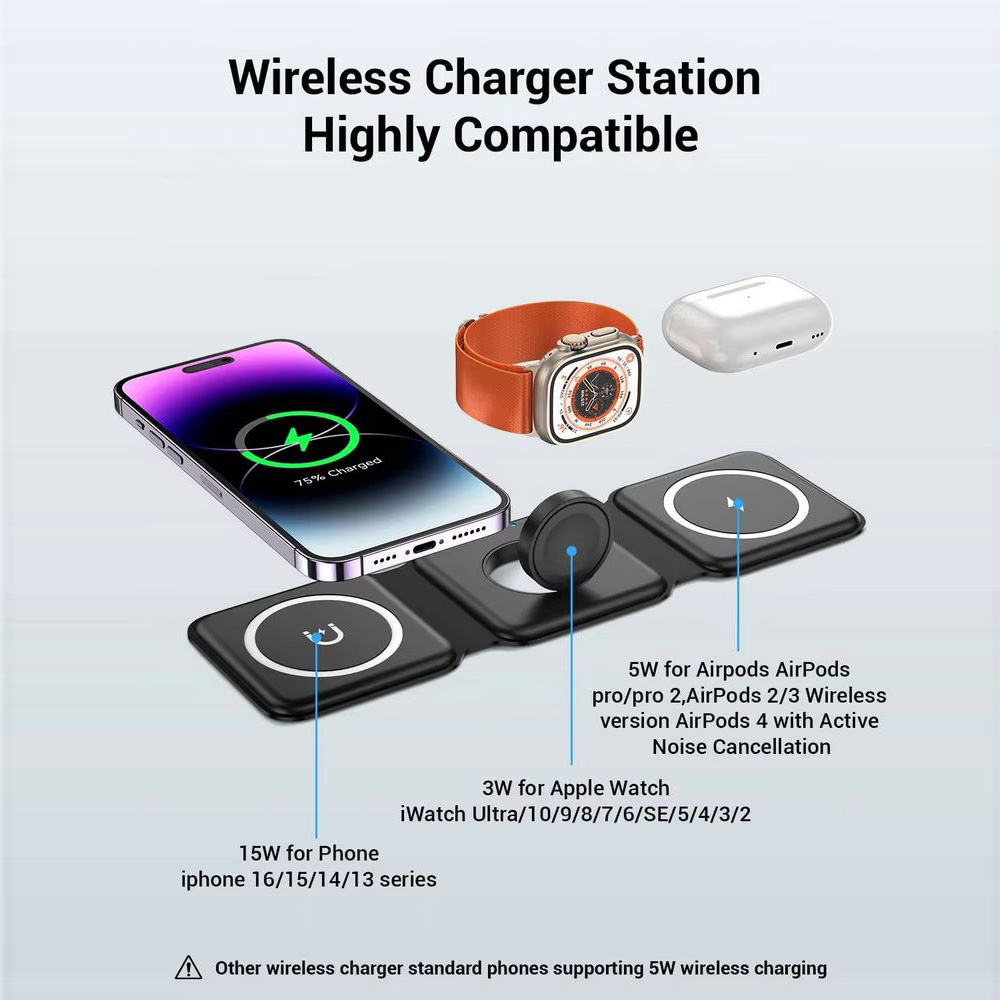 3-in-1 Magnetic Folding Wirele - مراجعة Wireless Charger Watch وسعره