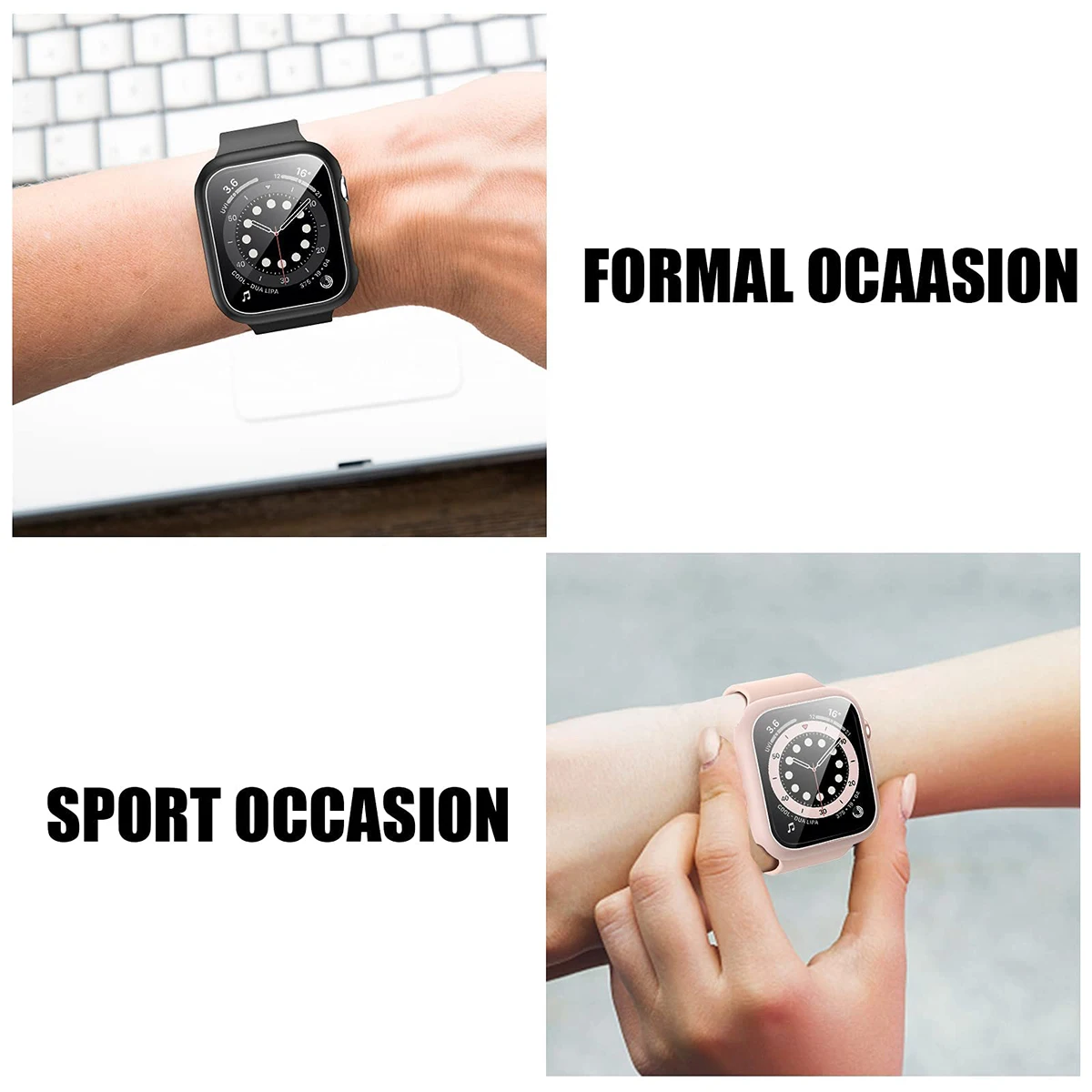 Tempered Glass+Cover For Apple - مراجعة Smartwatch Band Accessories وسعره