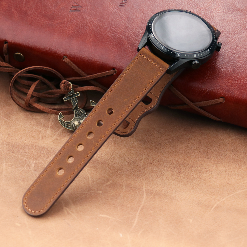 22mm Band Genuine Leather Watc - مراجعة Smartwatch Accessories Shop وسعره