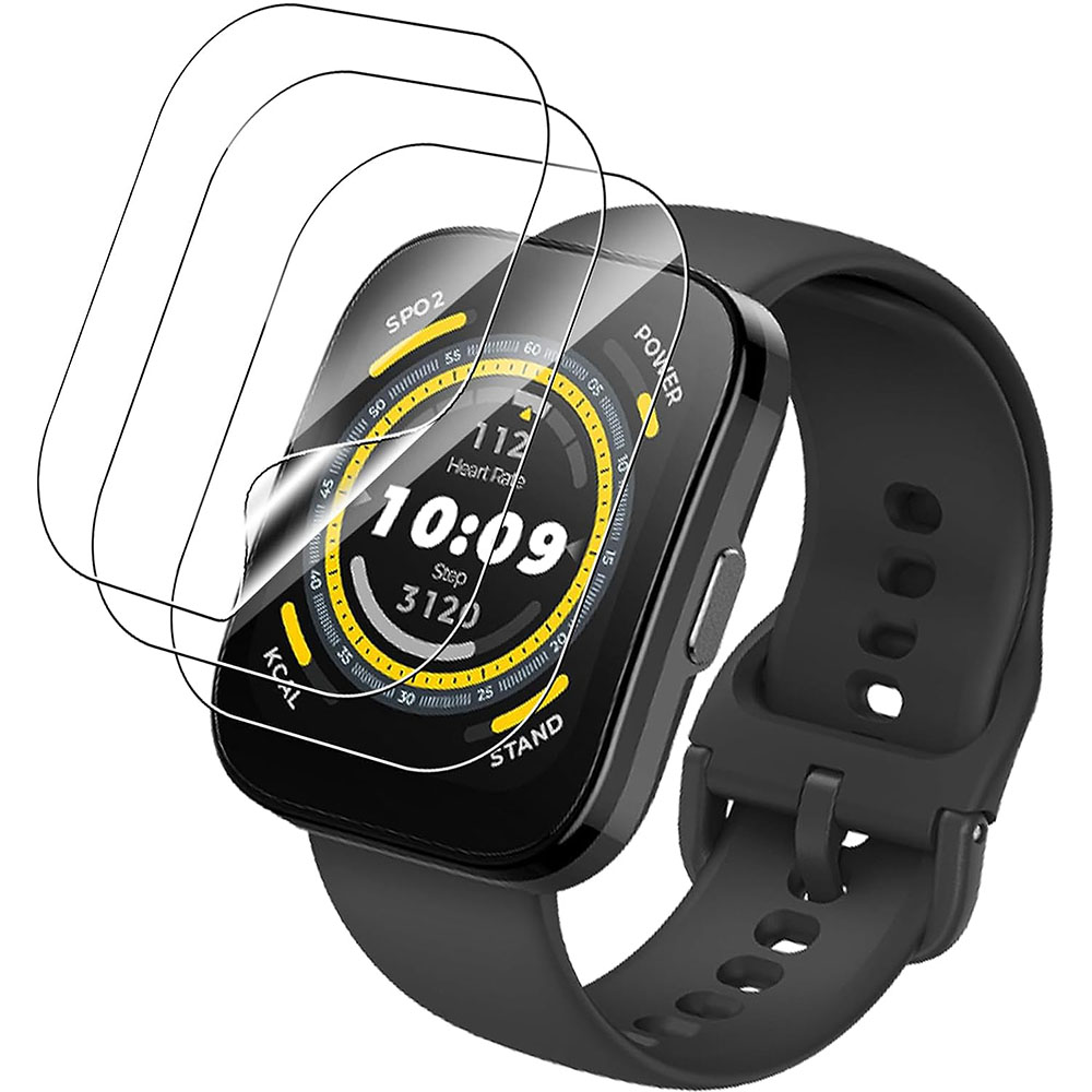 3PCS Clear HD Film Screen Prot - مراجعة Amazfit Smartwatch Accessories وسعره