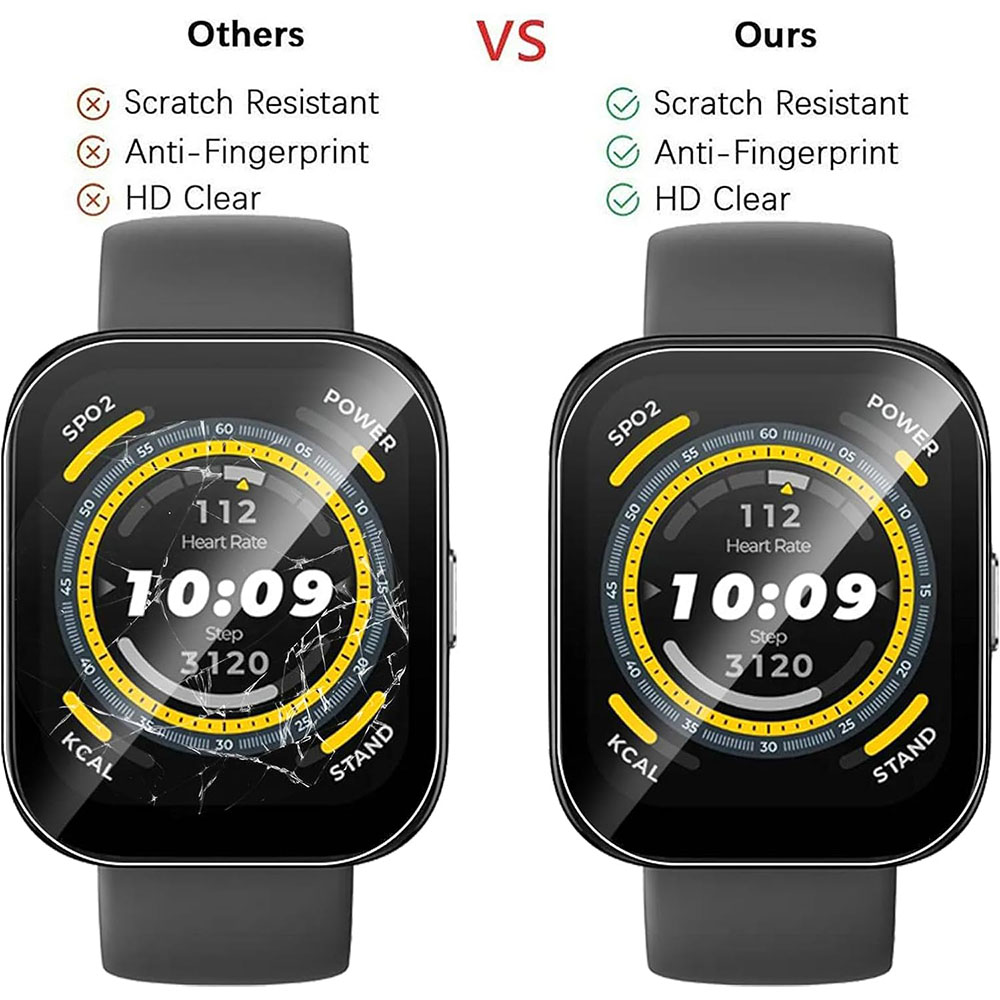 3PCS Clear HD Film Screen Prot - مراجعة Amazfit Smartwatch Accessories وسعره