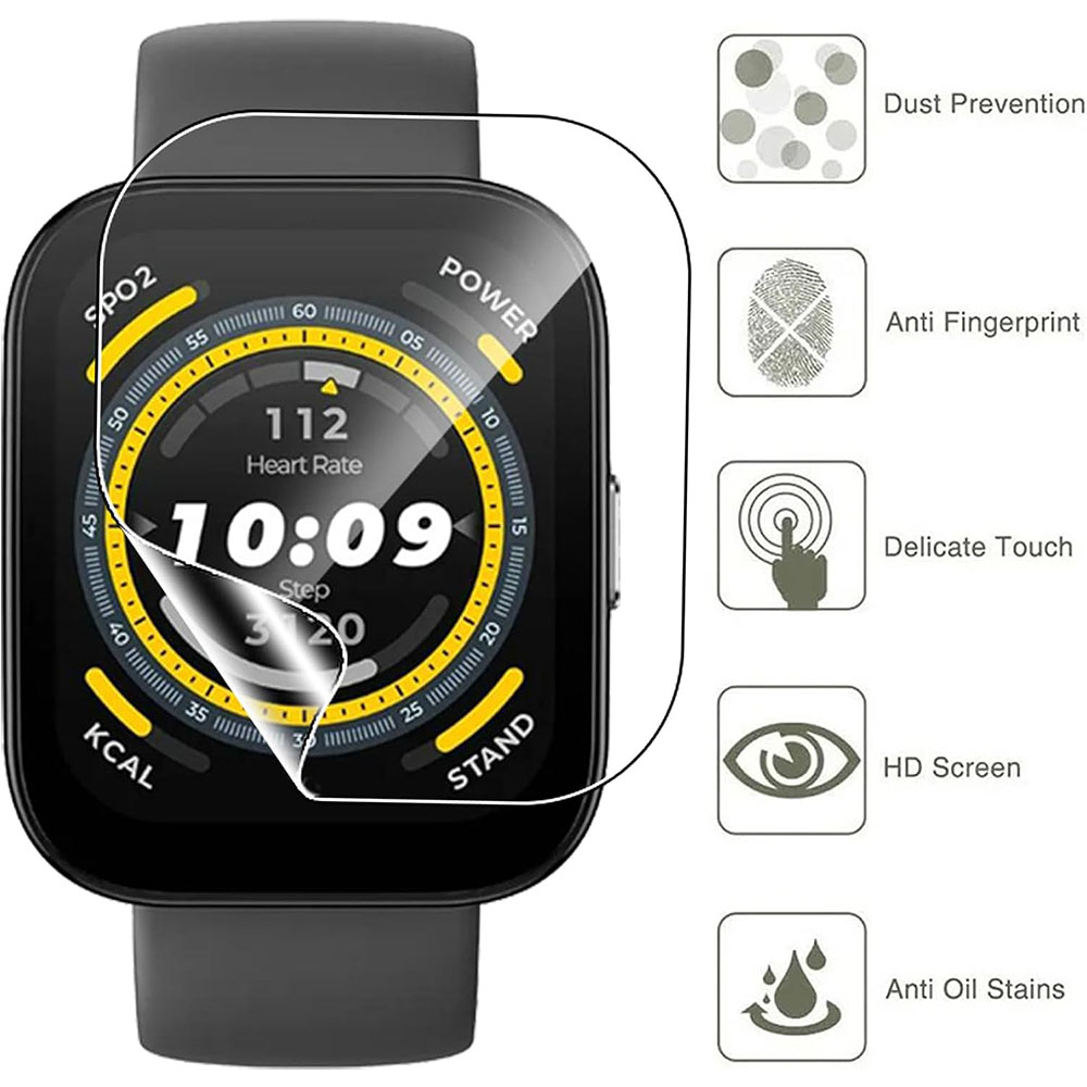 3PCS Clear HD Film Screen Prot - مراجعة Amazfit Smartwatch Accessories وسعره