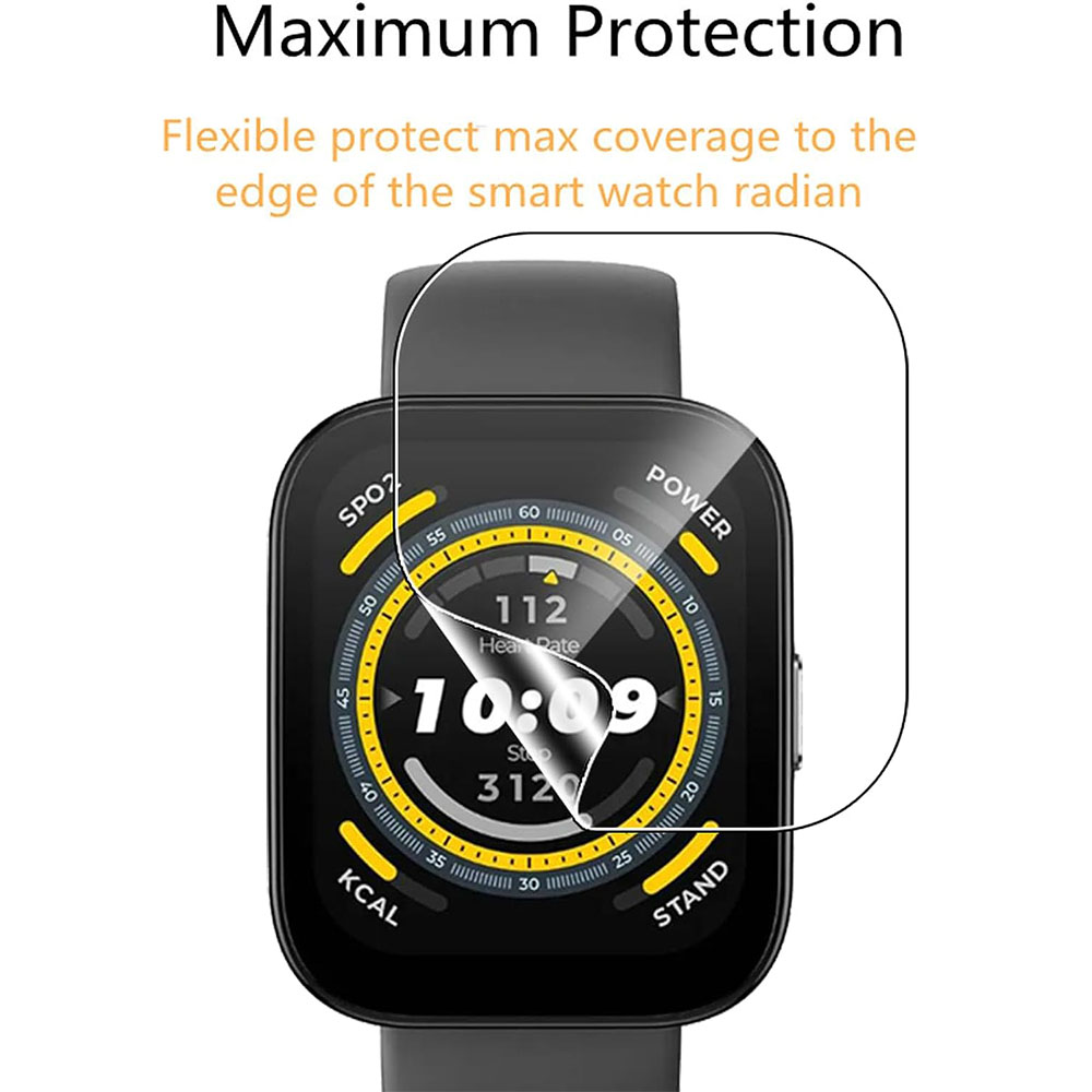 3PCS Clear HD Film Screen Prot - مراجعة Amazfit Smartwatch Accessories وسعره