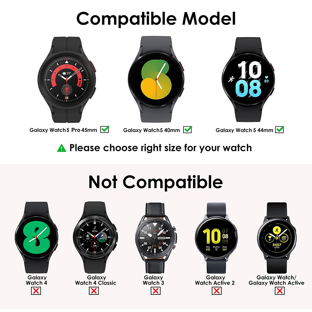 Cover+Tempered Glass for Samsu - مراجعة Accessories For Galaxy Watch 5 وسعره