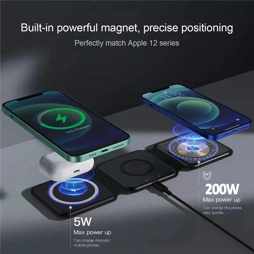 New 3in1 Foldable Wireless Cha - مراجعة Smartwatch X12 وسعره