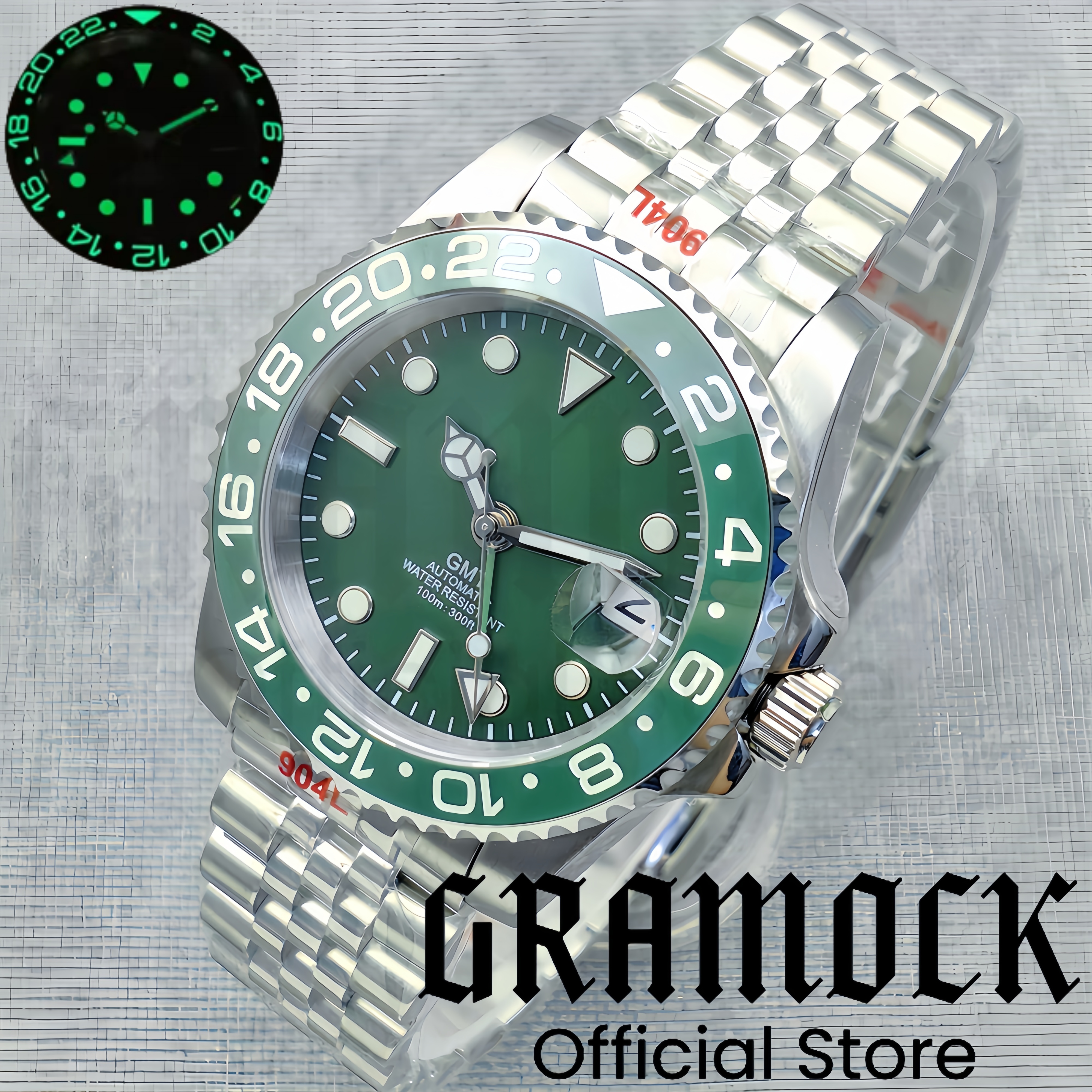 Gramock 40mm Men‘s NH34 Mechan - مراجعة Ceramic Link Bracelet وسعره