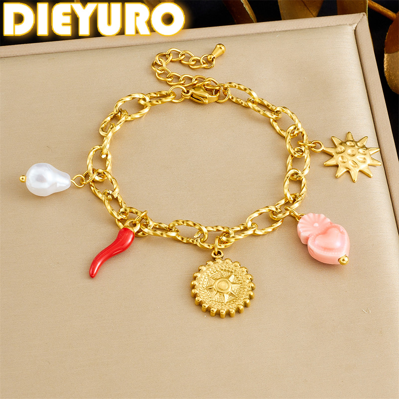 DIEYURO 316L Stainless Steel G - مراجعة Ceramic Link Bracelet وسعره