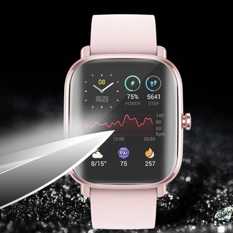 PET Hydrogel Screen Protector  - مراجعة Amazfit Smartwatch Accessories وسعره