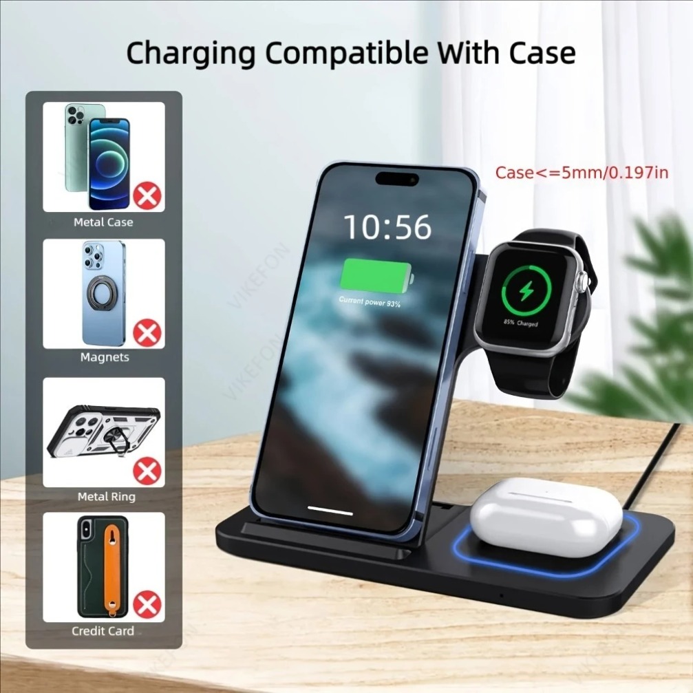 Foldable 3 in 1 Wireless Charg - مراجعة Watch Charger Cable وسعره