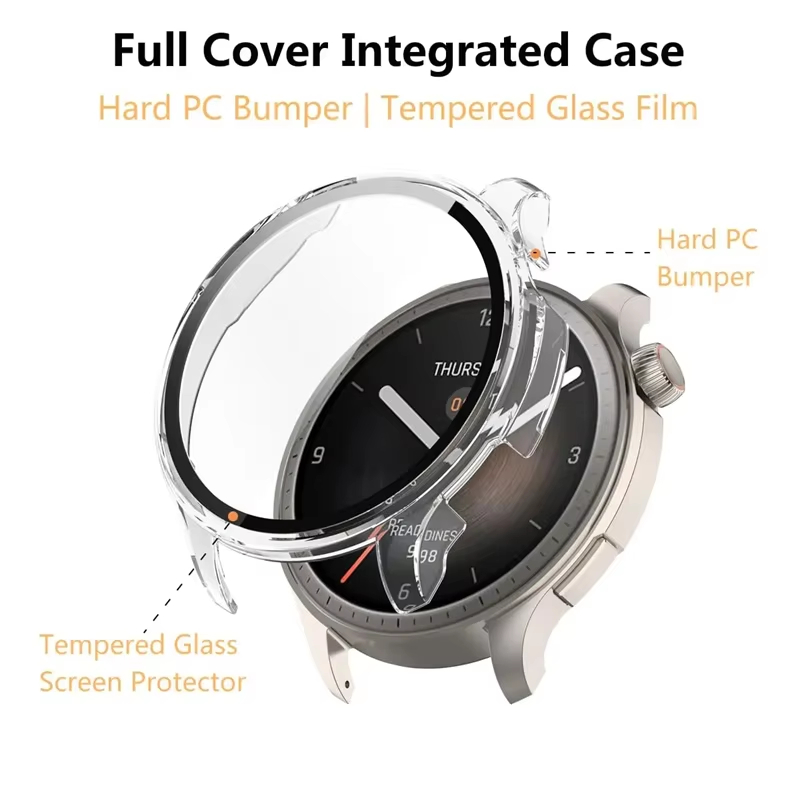 Tempered Glass Case For Amazfi - مراجعة Amazfit Smartwatch Accessories وسعره