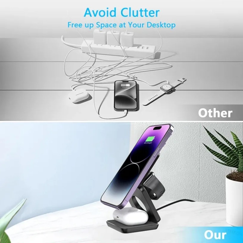 3 in 1 Foldable Magnetic Wirel - مراجعة Watch Charger Cable وسعره