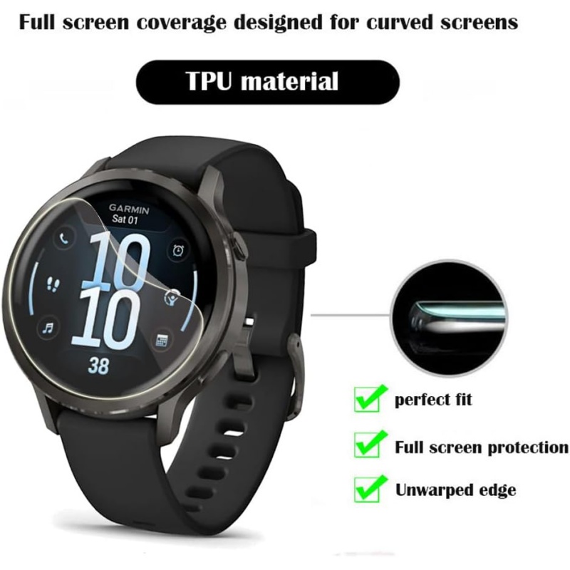 1-3PCS Soft Screen Protector F - مراجعة Garmin Smartwatch Accessories وسعره