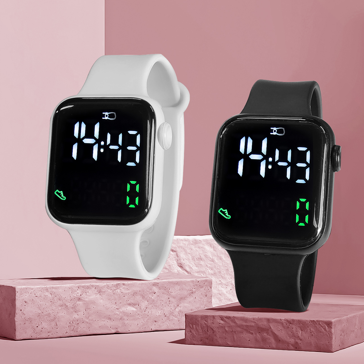 New 2PCS Student Minimalist Sm - مراجعة Smartwatch Icon وسعره